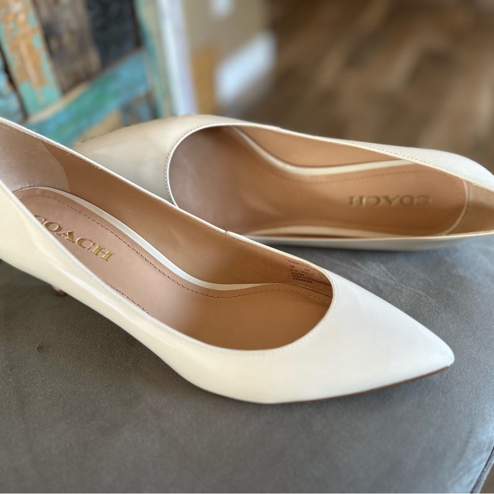 Coach Sloane Patent Chalk Heels
